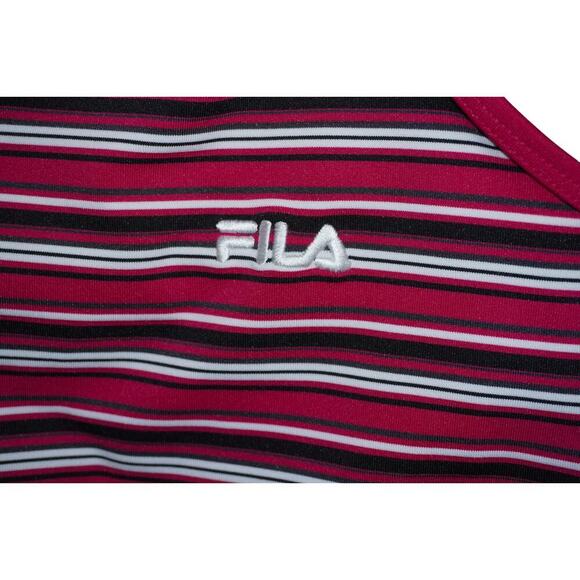 Y2K FILA Pink Striped Criss Cross Tankini Top – Made in USA – Retro Swim - Picture 3 of 6